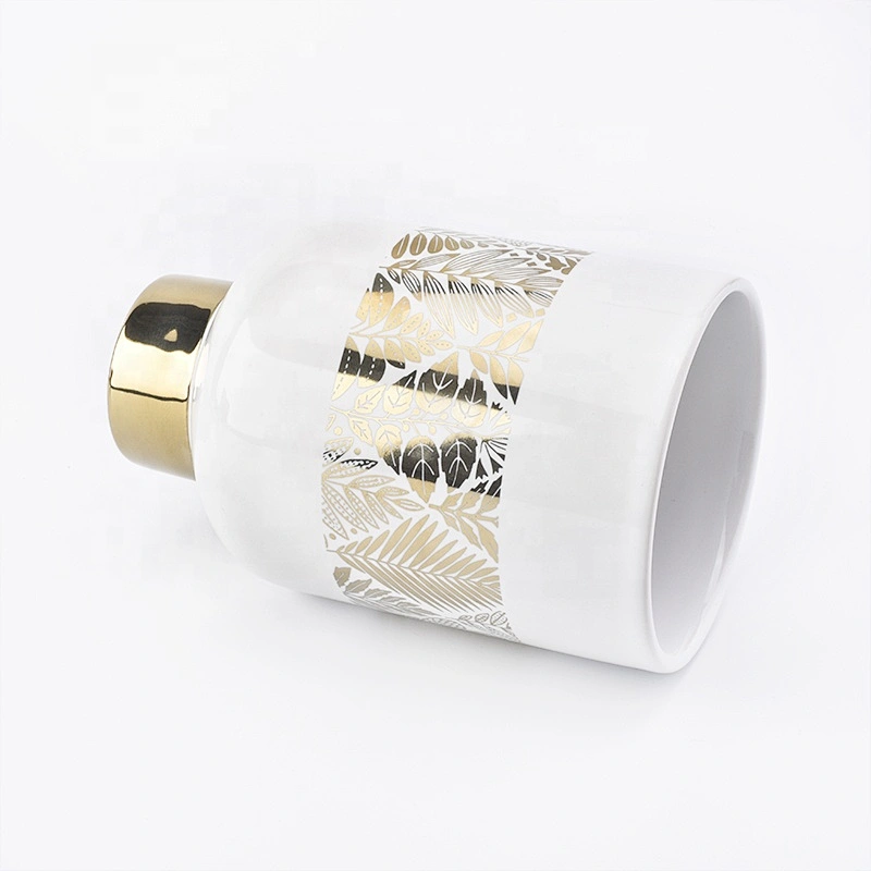 10oz Wholesales white stand unique ceramic candle vessels