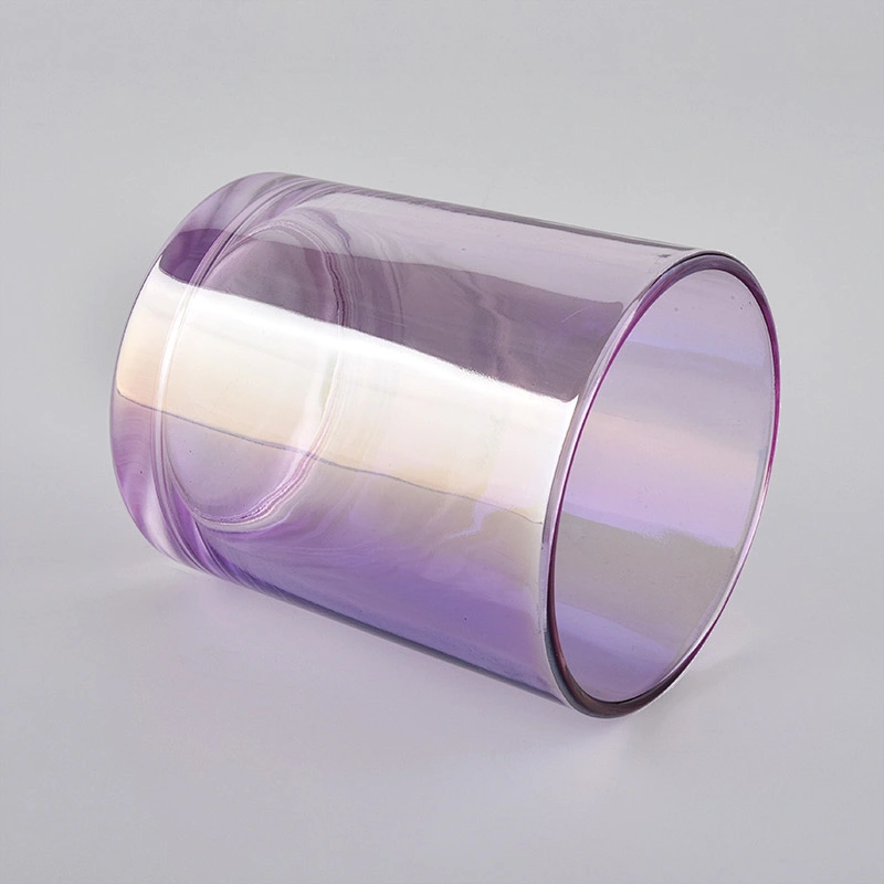 electroplated shiny glass for candle making, fancy glass candle jar