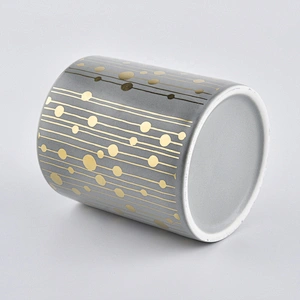 Wholesales unique custom grey porcelain ceramic candle vessel jar
