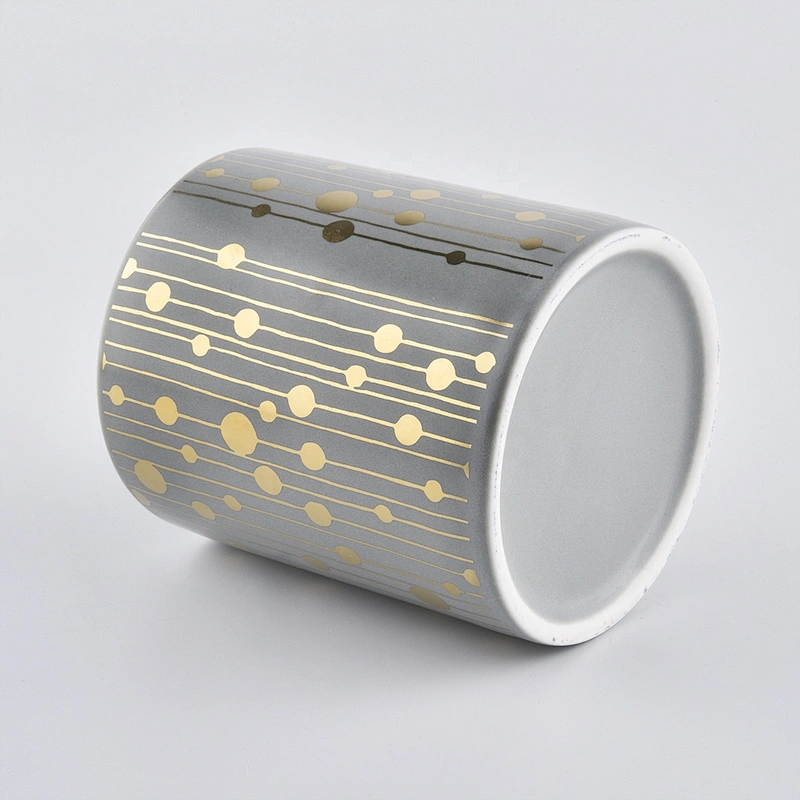 Wholesales unique custom grey porcelain ceramic candle vessel jar