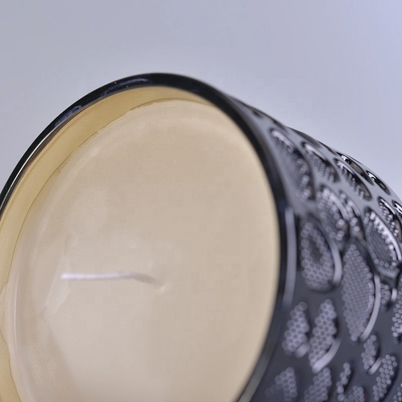 Sunny patent design Luxury modern black glass jars candle