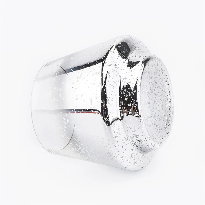 435ML Glass Candle Jar with Luxury Mercury Decorating Silver