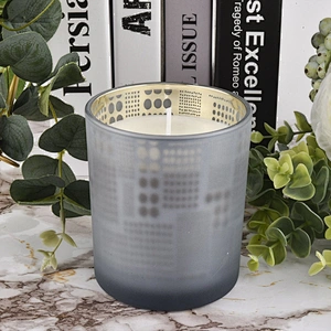Sunny design luxury grey custom glass candle holders jars 10oz 20oz