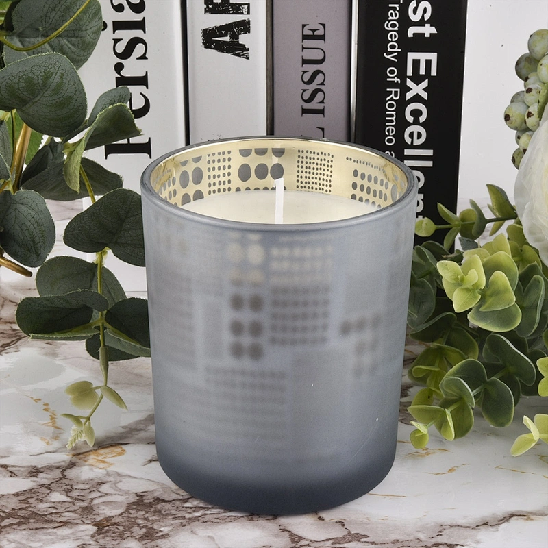 Sunny design luxury grey custom glass candle holders jars 10oz 20oz