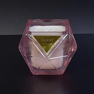 10oz 20oz Sunny new design diamond crystal candle glass jar holder
