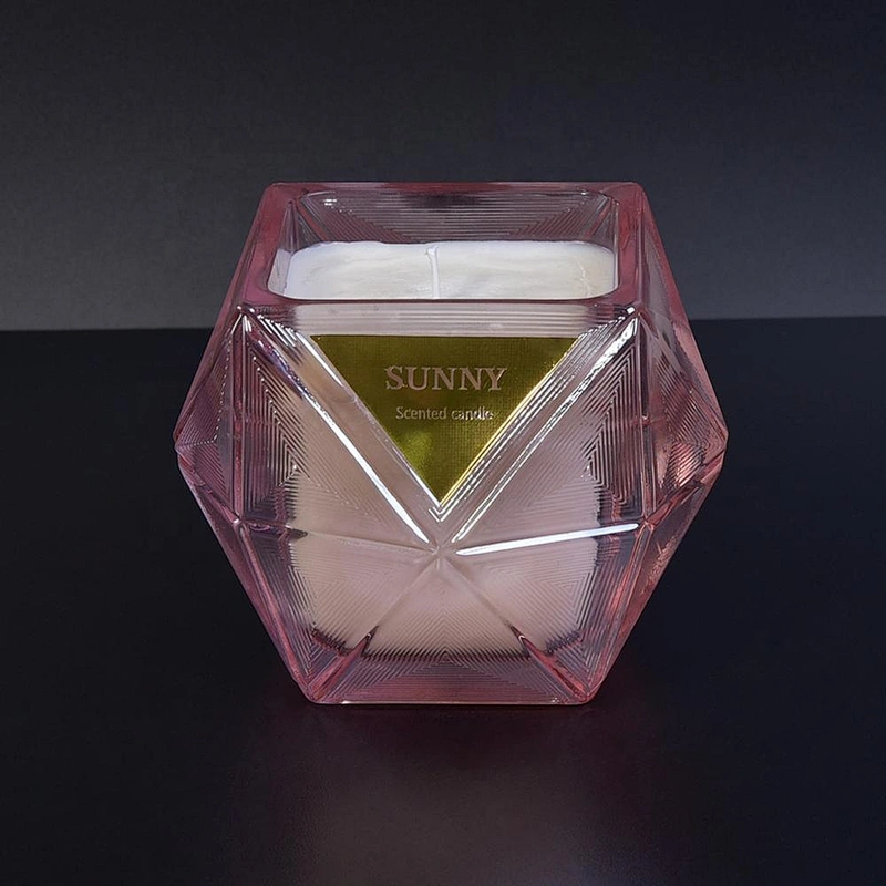 10oz 20oz Sunny new design diamond crystal candle glass jar holder