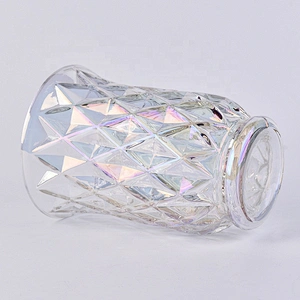 Geo personalized high crystal candle container votive scented glass candle jars wedding occasion wholesale