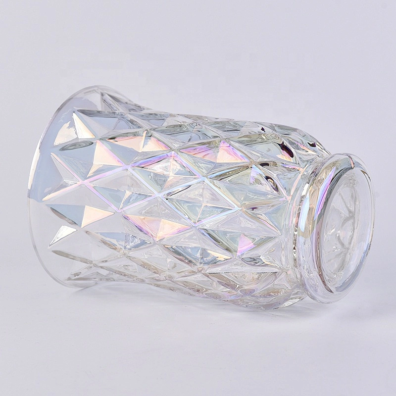 Geo personalized high crystal candle container votive scented glass candle jars wedding occasion wholesale