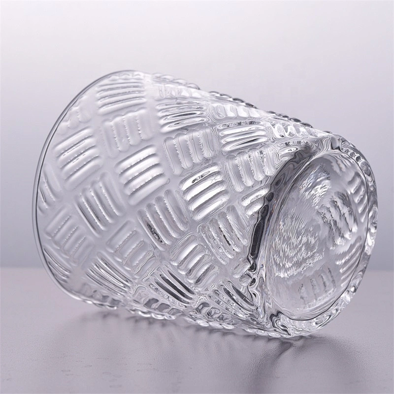 Clear handmade candle container glass tea light candle jar home decorative bulk
