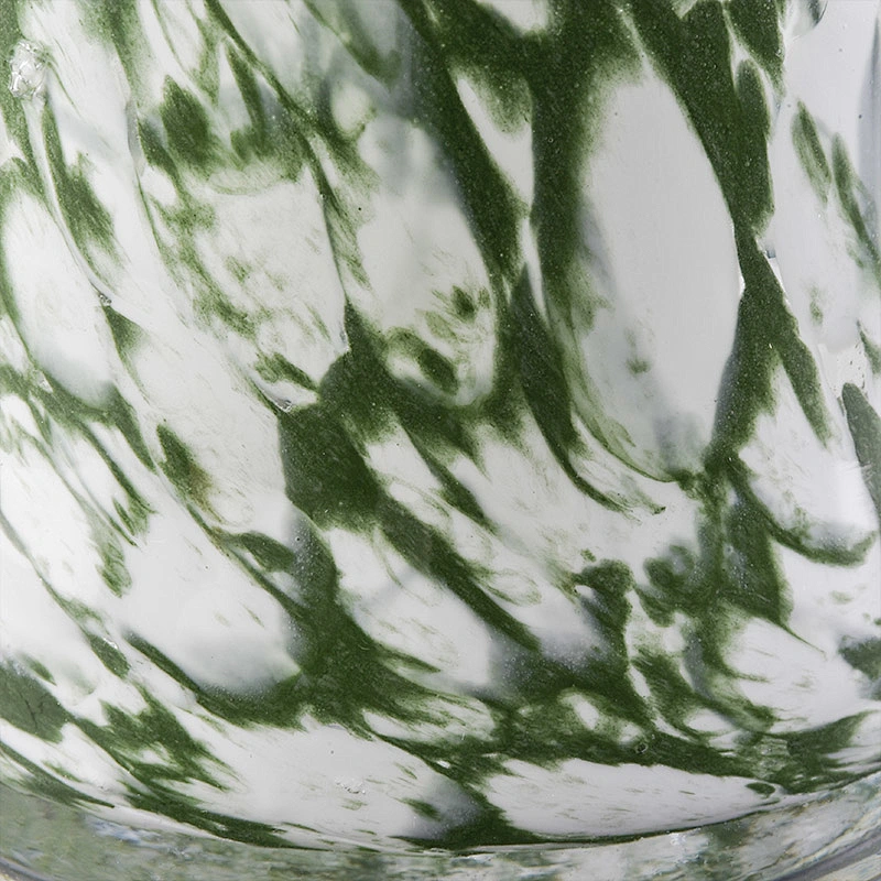 green glossy glass vessel glass candle jar hand made home decoration