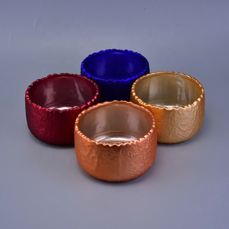 10oz Manufacturer electroplated candle ceramic jar
