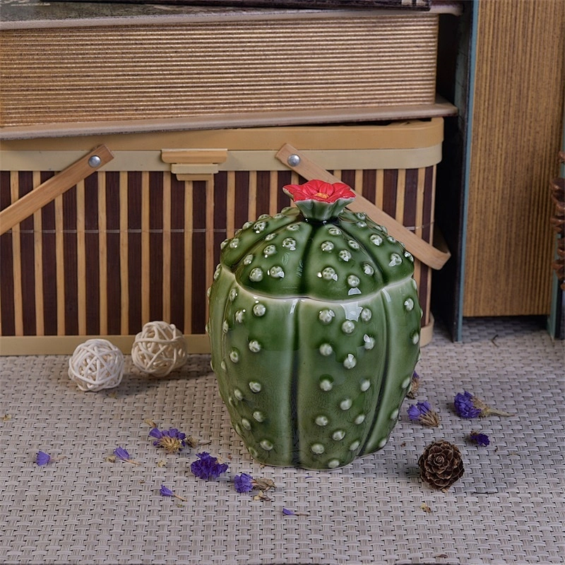 Luxury ceramic votive candle jar with cover