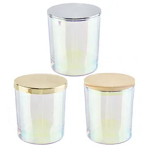 12oz Iridescent glass candle jar home decor pieces