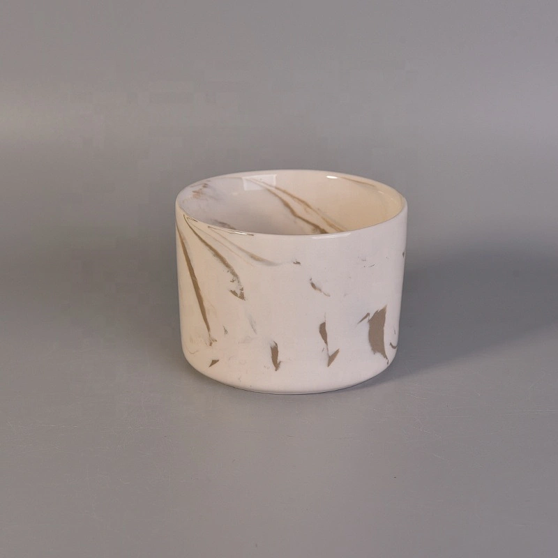 Cylinder mable ceramic candle containers for home decor