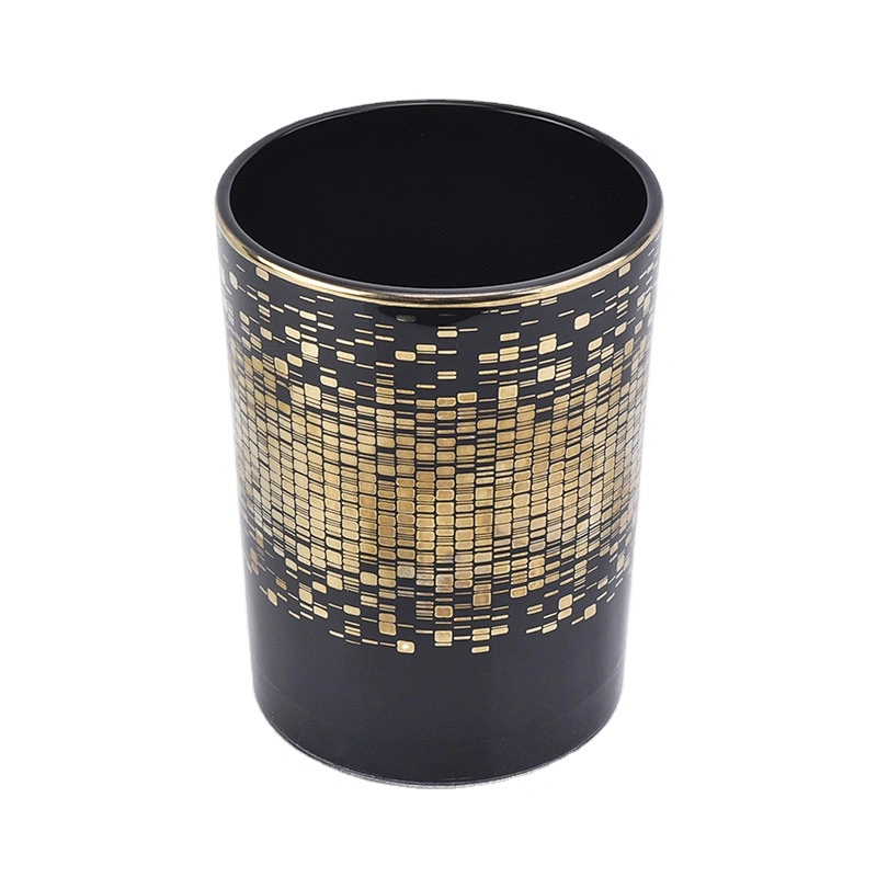 Sunny design black spraying cylinder luxury glass candle holder