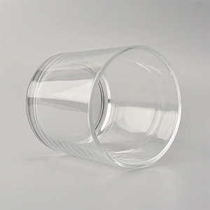 large clear transparent round candle holder
