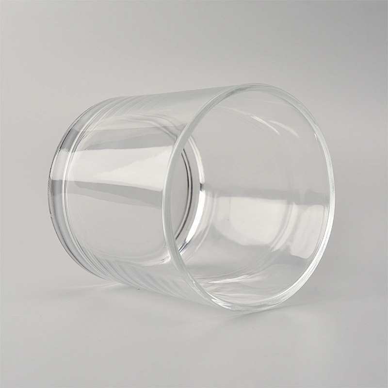 large clear transparent round candle holder