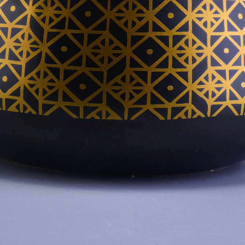 Wholesales Sunny customized black matte ceramic candle jars with lid
