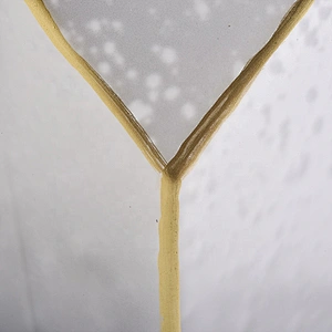 Unique Frosted White Glass Candle Holders with gold rim