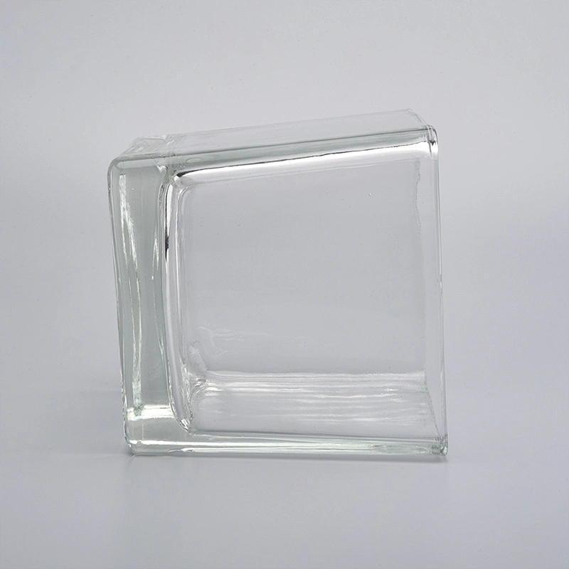 large empty glass candle jars, square glass candle holder