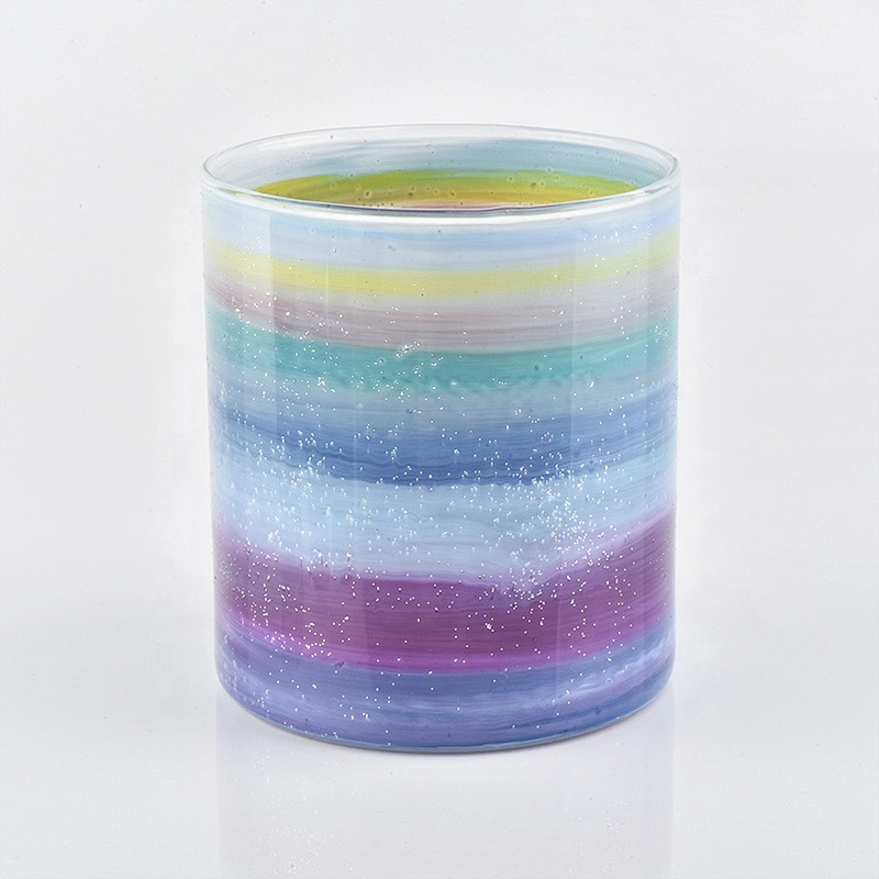Colorful customized candle vessel glass candle holder wedding decor wholesales
