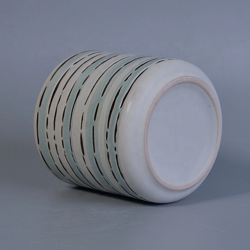 Empty hand painting ceramic candle containers votive candle holders home decoration factory