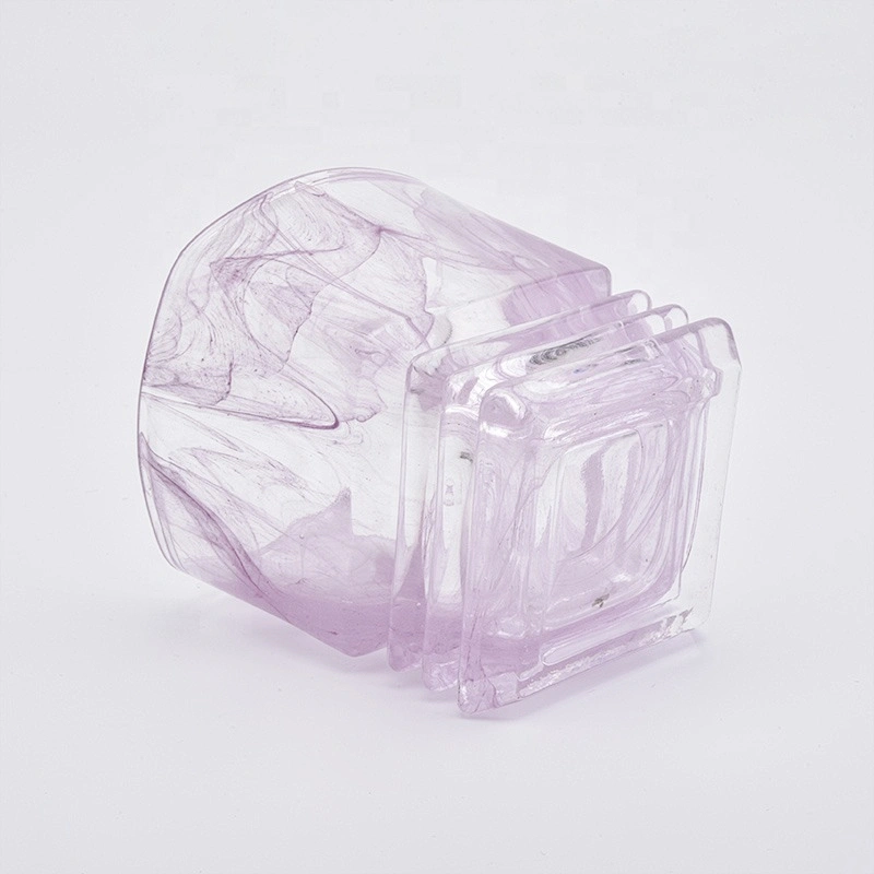 Lovely pink color glass candle holder wholesale candle jar