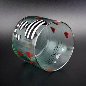 Wholesales cat glass candle jars heart home decoration
