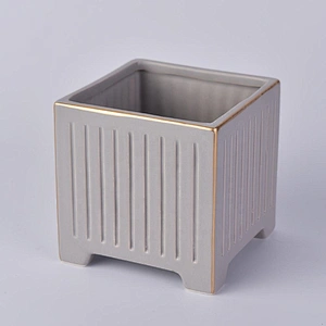 Wholesales empty grey tealight ceramic candle vessel 8oz 10oz