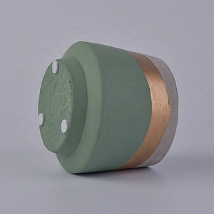 400ml Green round concrete candle holders handmade candle container wedding decoration