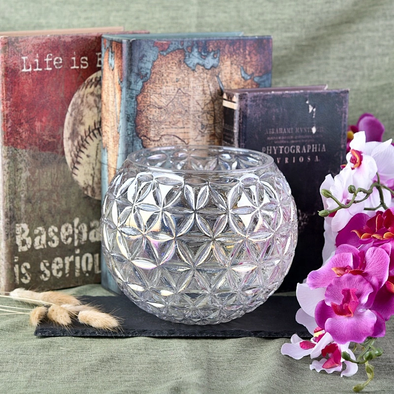 Clear personalized candle container tea light glass scented candle vessel wedding decor in bulk