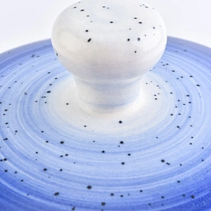 Sunny Custom decorative blue ceramic candle holder with lid