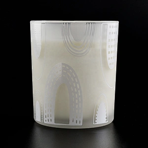 Sunny black and white luxury empty matte glass candle jars holder
