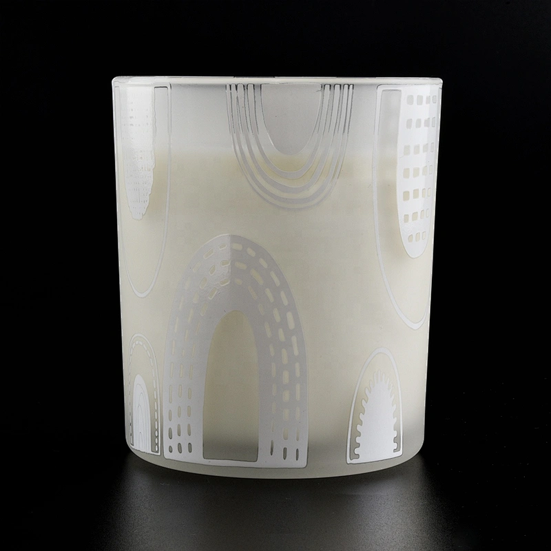 Sunny black and white luxury empty matte glass candle jars holder