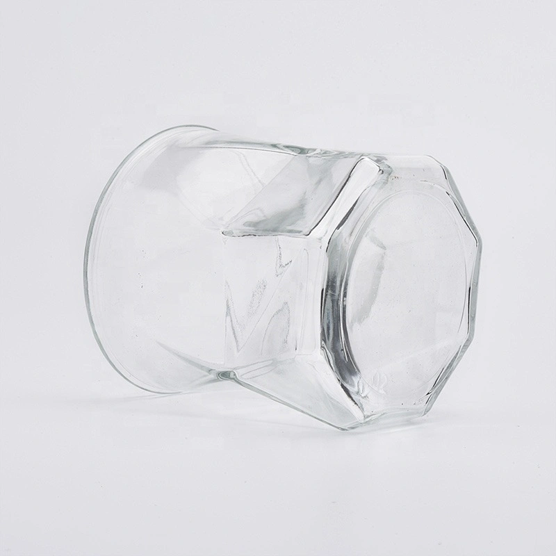 Irregular Geometric Clear Glass Candle Vessel Home Decor Wholesales