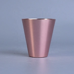 Luxury Electroplating Pink Metal Candle Jars Metal holders for Wedding Decor in bulk