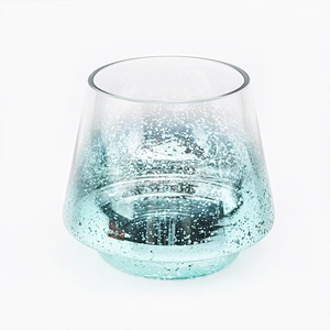 435ML Candle Jar Glass Candle Holder with Luxury Mercury Decorating Green
