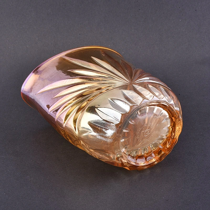 Customized oval-shape candle container votive glass candle jars home decor wholesale