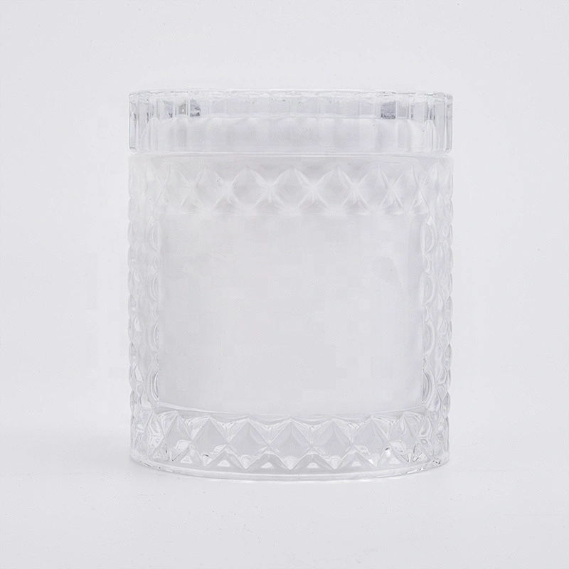 9oz White Glass Candle Vessels with Glass Lids Home Decor Wholesales