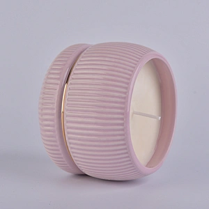 Sunny hot sales pink tea light ceramic candle jars in bulk 10oz