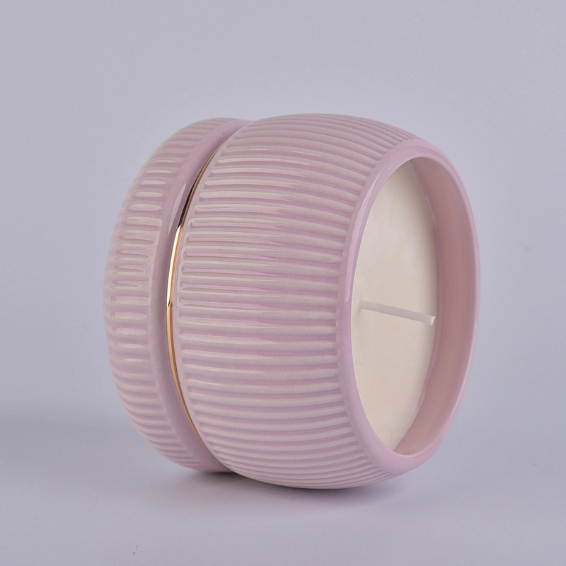 Sunny hot sales pink tea light ceramic candle jars in bulk 10oz