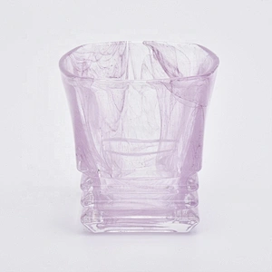 Lovely pink color glass candle holder wholesale candle jar