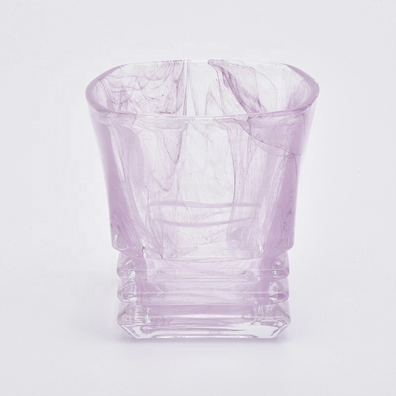 Lovely pink color glass candle holder wholesale candle jar