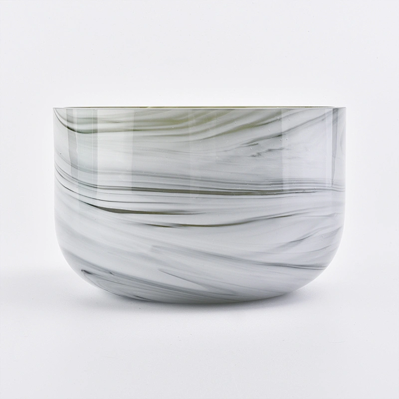 Marble candle jar unique glass candle container 560ml