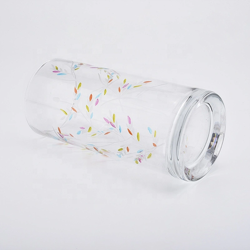 Handmade crystal pillar candle container tealight glass candles jars bottle home decor in bulk