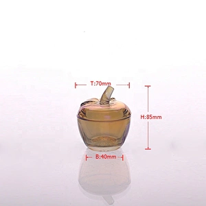 Apple tealight custom glass candle holder with lid