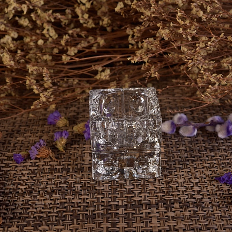 Square Glass Candle container tea light candle jar home Decoration