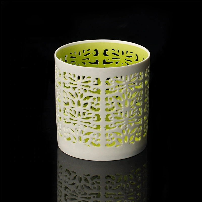 10oz Vintage hollow tea light ceramic candle holder