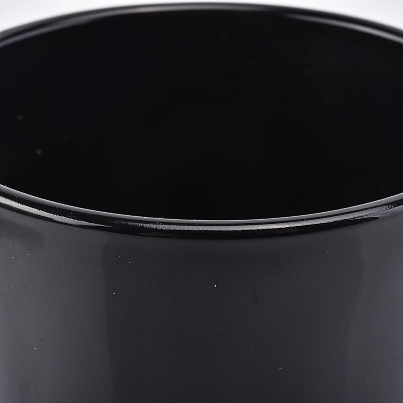 black pillar candle holder, glass cylinder candle jar
