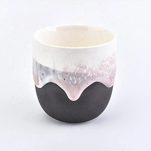 Custom handmade matte ceramic candle jars scented candle tin holder with metal lid home decor